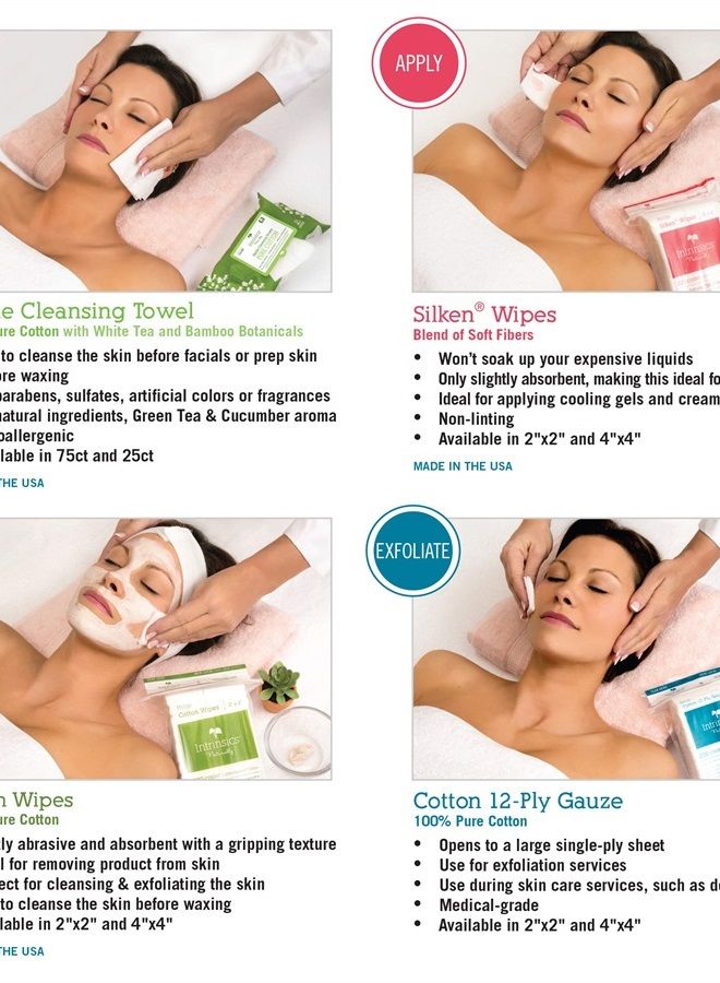 Intrinsics Petite Cotton Wipes - 2"x2", 4-ply 100% Cotton, 200 Count - Image 4