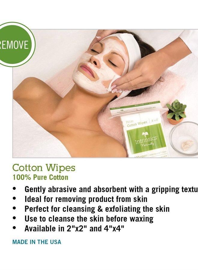 Intrinsics Petite Cotton Wipes - 2"x2", 4-ply 100% Cotton, 200 Count - Image 3