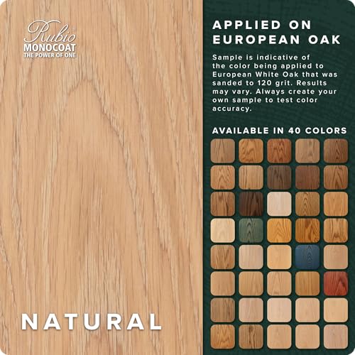 Rubio Monocoat Wood Stain & Finish 650 ft² - Natural | Oil Plus 2C | Quick-Dry, Eco-Friendly Linseed Wood Oil for Indoor Use, Includes Accelerator (Part B) | Protector | 1.3 L - Image 2