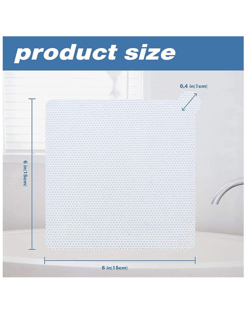 Y&D Disposable Hair Catcher Shower Drain Mesh Stickers 6 Inch 25PCS White Square Floor Sink Strainer Filter for Bathroom and Kitchen - Image 2