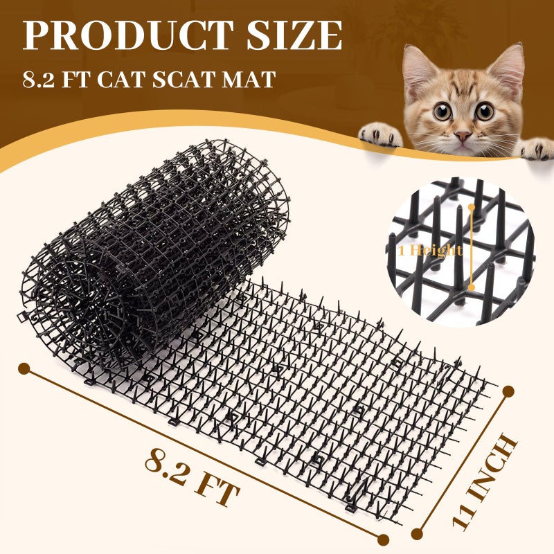 Hmyomina 8.2FT Cat Scat Mat for Cats - Anti-Digging Prickle Strips to Repel Cats, Include 6 Staples, Humane & Easy to Install Outdoor/Indoor Spike Mat - Image 3