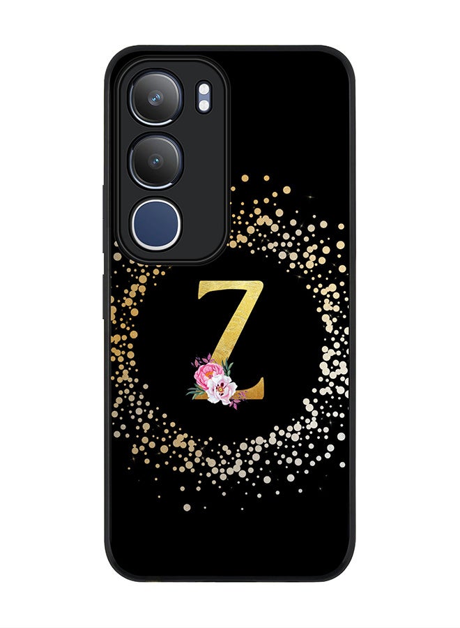 Stylizedd For vivo Y19s / Y19s Pro Case,Slim fit Camera Protection, Shockproof Thin Phone cover  - Custom Monogram Floral - Z ( Black )