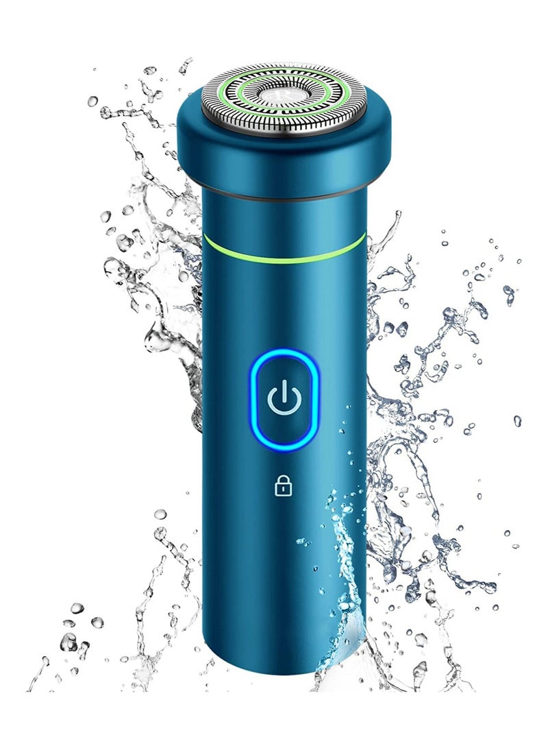 Electric Razor for Men, Travel Shaving Electric Razor, Multi-Function Portable Travel Razor, 100% Washable Rotary Shaver Wet & Dry Electric Shaver-Type-C Fast Charging (Blue) - Image 1