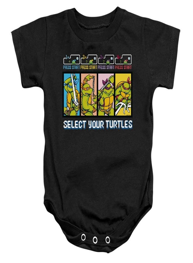 LOGOVISION TMNT Teenage Mutant Ninja Turtles Select Your Turtles Unisex Infant Snap Suit for Baby, Black, 12 Months