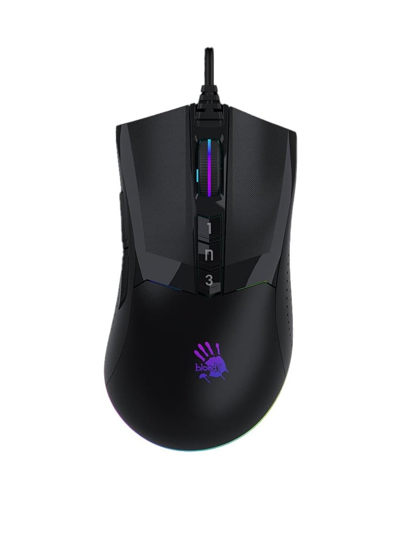 ماوس الألعاب Bloody W90 Max RGB - مستشعر بصري BC3332-A 10,000 نقطة في البوصة - معدل تقرير 2,000 هرتز - 4 أنواع من مفاتيح إعداد LOD - استجابة المفتاح 1 مللي ثانية - حقن مزدوج... - Image 1