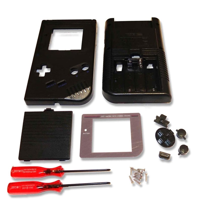 Tekmihat New Full Housing Shell Case Cover for Gameboy Classic 1989 GB DMG Console Black - Image 2