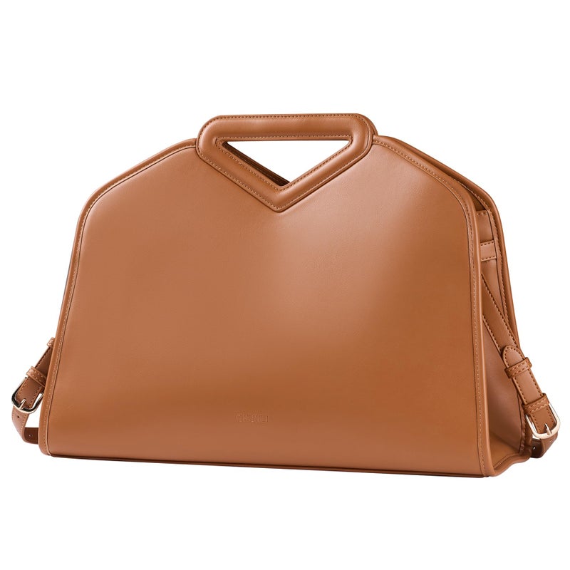 CHUNLI 16 Inch Laptop Bag for Women, Waterproof Tote Computer Bag for Work Business, PU Leather Briefcase Purses Handbag - Image 1