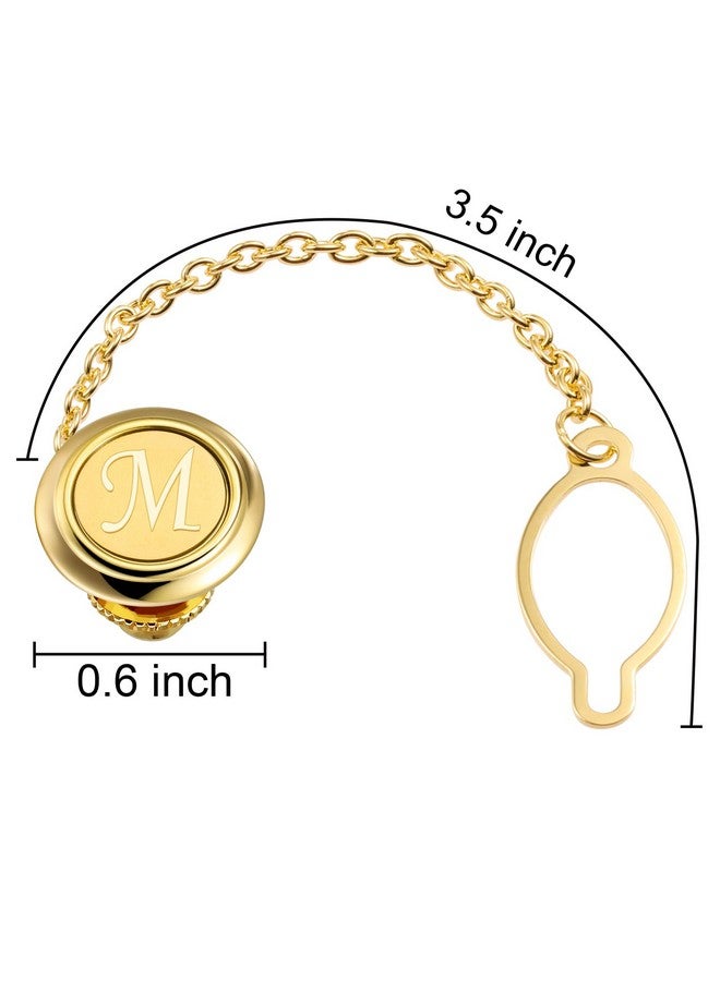 HAWSON دبابيس ربطة عنق للرجال مع سلسلة دبابيس ذهبية مستديرة لحفلات الزفاف والأعمال وأعياد الميلاد والذكرى السنوية والأحرف الأولى هدايا مشبك ربطة عنق - Image 4