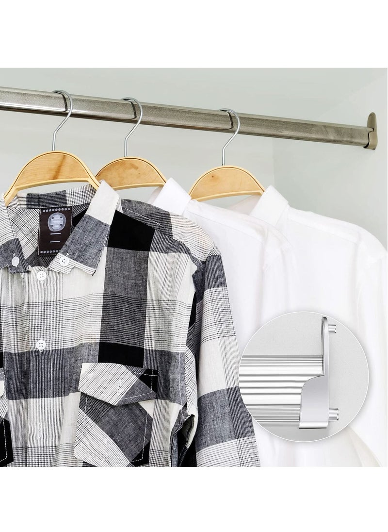 SYOSI - SYOSI 6 Pcs Oval Wardrobe Hanging Rails Fittings, Wardrobe Pole Fittings, Wardrobe Rod Bracket Bracket for Wardrobe Shower Curtain Closet Curtain Wardrobe Closet, Polished Chrome Finish - Image 1
