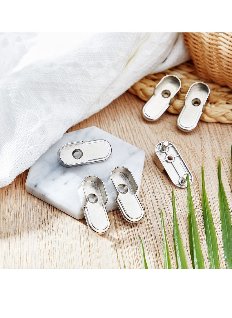 SYOSI - SYOSI 6 Pcs Oval Wardrobe Hanging Rails Fittings, Wardrobe Pole Fittings, Wardrobe Rod Bracket Bracket for Wardrobe Shower Curtain Closet Curtain Wardrobe Closet, Polished Chrome Finish - Image 1