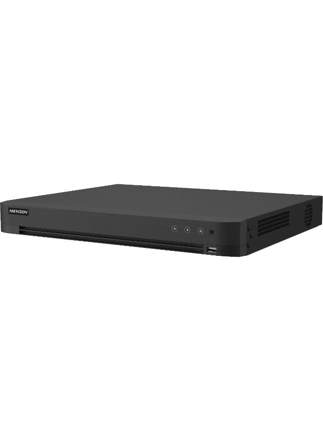 هيك فيجن iDS‑7232HQHI‑M2/XT مسجل فيديو رقمي 32 قناة بتقنية أكيوسينس تيربو HD، كشف الذكاء الاصطناعي عن البشر والمركبات، حماية محيطية 8 قنوات، كشف الوجه، تسجيل 3K/5MP، H.265/H.264، مخرج HDMI 4K، 2 فتحة HDD SATA (HDD غير مدرج)، مراقبة هجينة تناظرية/IP - Image 1