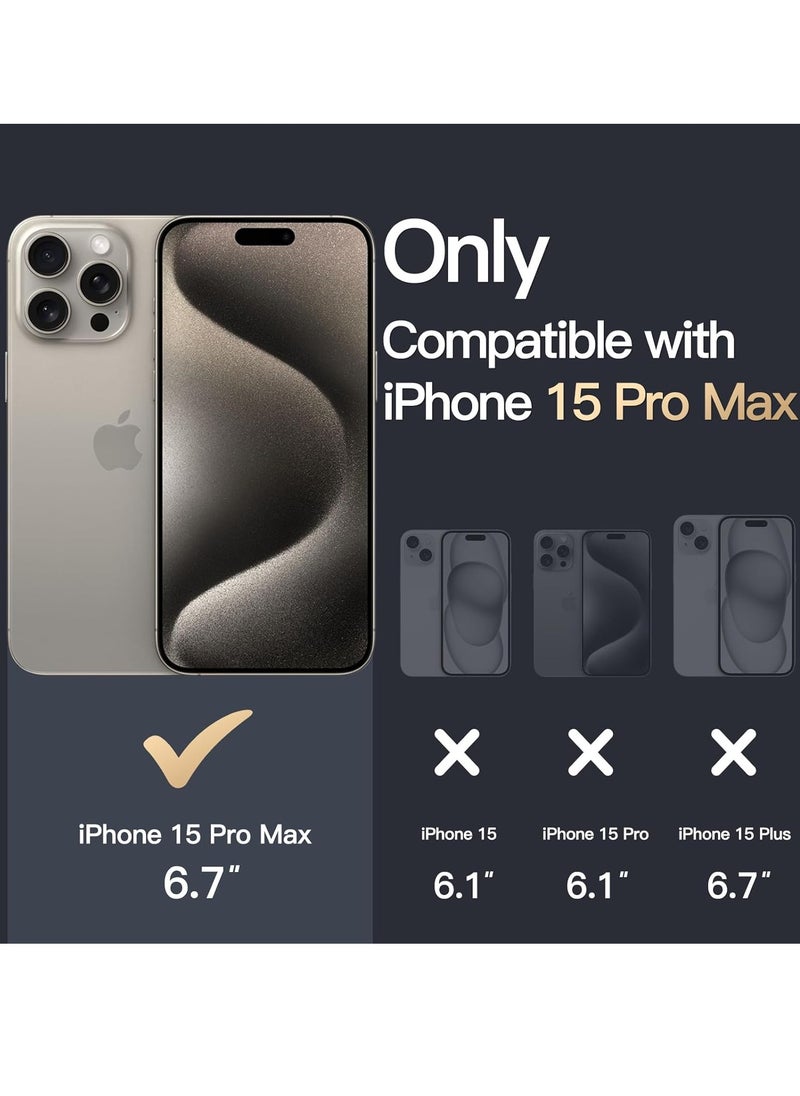 MIGOFAST - Magnetic Clear Back Designed for iPhone 15 Pro Max Clear Phone Case Compatible with Magsafe, Slim Protective Cover - Image 1
