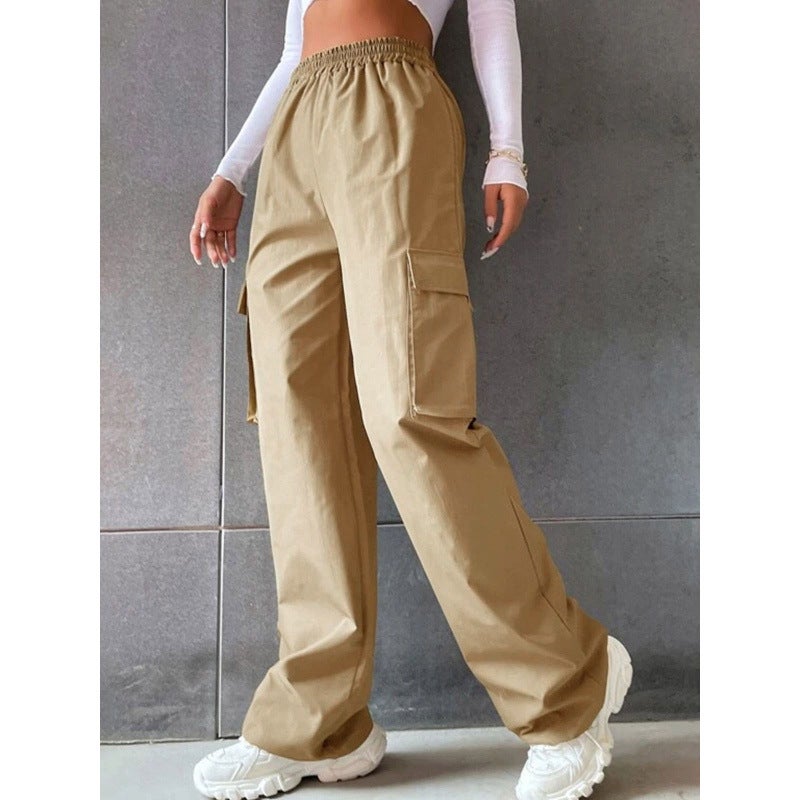 No Belt Trousers High Waist Season Wide Leg Pants Straight Tube Loose Elegant Commuter Pants Casual Pants - Image 4