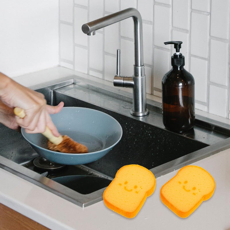 Funny Toast Shaped Kitchen Sponge For Dish Washing Pan Cleaning Scrubber - Image 3