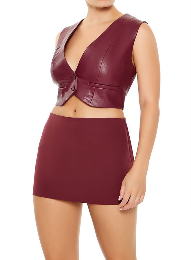FOREVER 21 Faux Leather Cropped Vest  - Image 4
