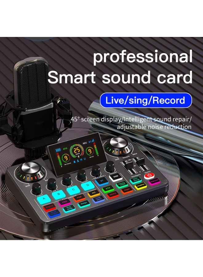 Audio Mixer Live Sound Card with DJ Effects, Voice Changer, Noise Reduction, RGB Sound Board, Mic EQ Control, Reverb Effects, Karaoke Mixer for Live Streaming, Podcast, Gaming, Recording, Mobile Phone - Image 3