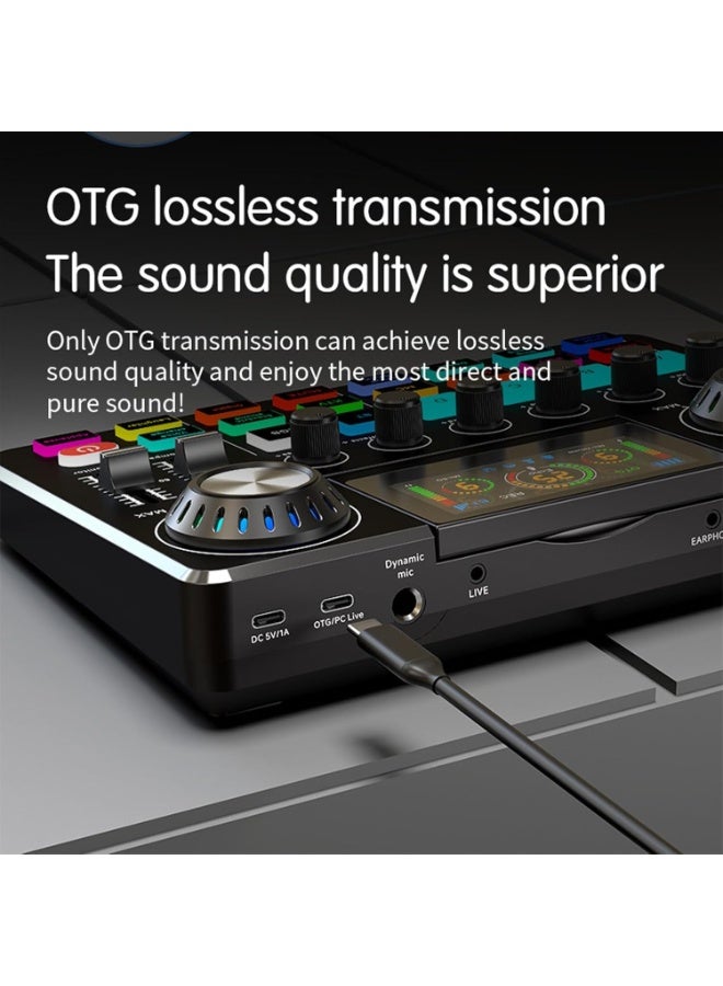 Audio Mixer Live Sound Card with DJ Effects, Voice Changer, Noise Reduction, RGB Sound Board, Mic EQ Control, Reverb Effects, Karaoke Mixer for Live Streaming, Podcast, Gaming, Recording, Mobile Phone - Image 4