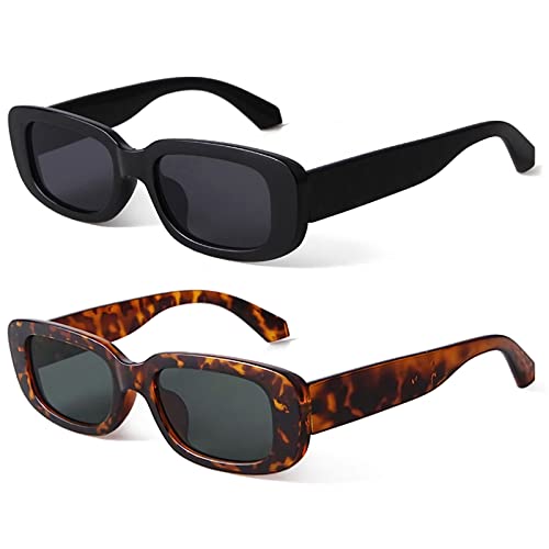 KUGUAOK Retro Rectangle Sunglasses Women and Men Vintage Small Square Sun Glasses UV Protection Glasse - Image 1