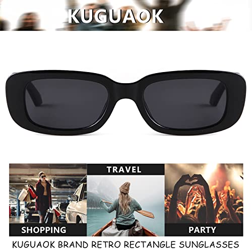 KUGUAOK Retro Rectangle Sunglasses Women and Men Vintage Small Square Sun Glasses UV Protection Glasse - Image 5