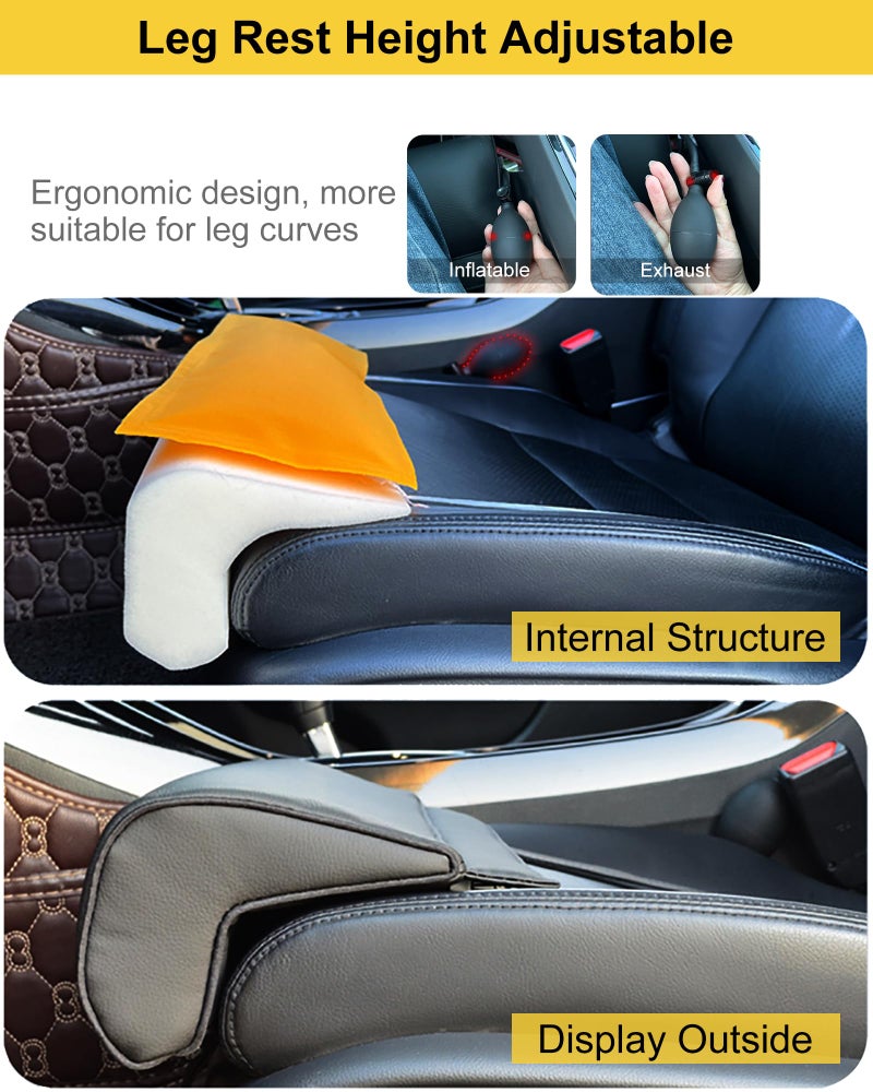 Car Seat Extender Leg Support, Upgraded Car Driver Seat Leg Support Extender - Heighten & Lengthen, Universal Car Leg Extender Pillow for Cars Buses Trains Office Home (Large) - Image 5