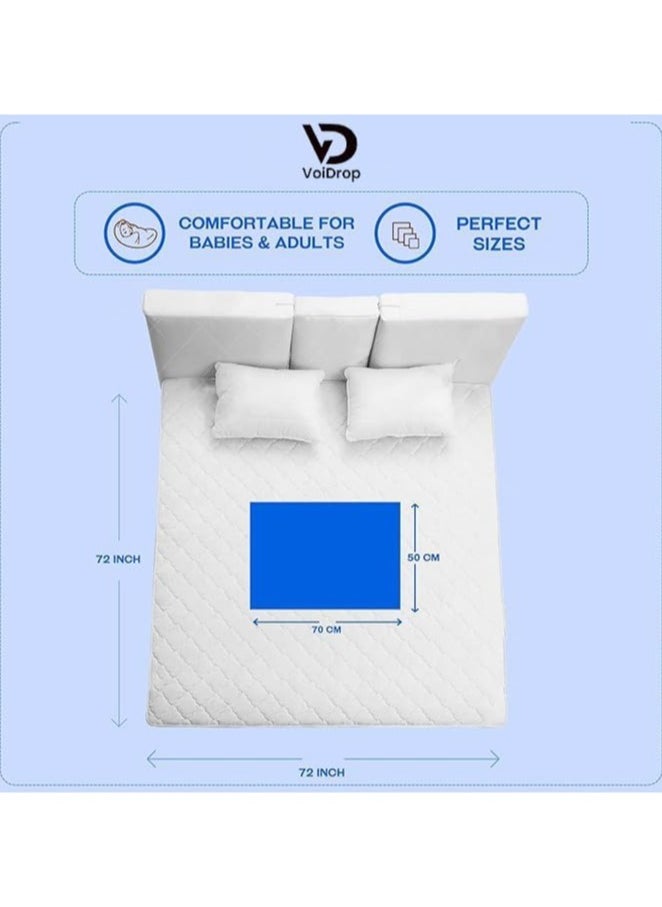 VoiDrop - VOIDROP Baby New Born Combo Waterproof Bed Sheet-set of 3 Incontinence Bed Protector Washable Crib Mattress Sheets for Baby Toddlers Children Adults Pets Blue purple red Cotton Microfiber Fabric - Image 1