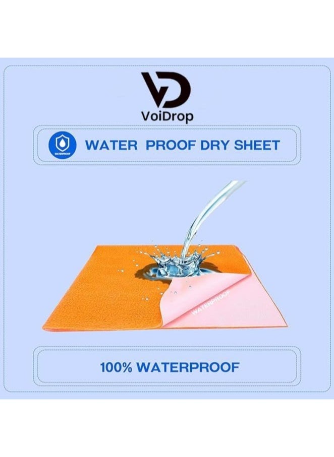 VoiDrop - VOIDROP Baby New Born Combo Waterproof Bed Sheet-set of 3 Incontinence Bed Protector Washable Crib Mattress Sheets for Baby Toddlers Children Adults Pets Blue purple red Cotton Microfiber Fabric - Image 1