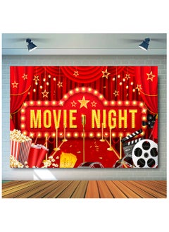 FRUITFUL PARTY Movie Night Party Backdrop Decoration, Moive Night Photography Background for Movie Night Decorations Photo Booth Props(Size: 180cm×110cm/70.8"× 43.3")  - Image 1