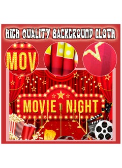 FRUITFUL PARTY Movie Night Party Backdrop Decoration, Moive Night Photography Background for Movie Night Decorations Photo Booth Props(Size: 180cm×110cm/70.8"× 43.3")  - Image 3