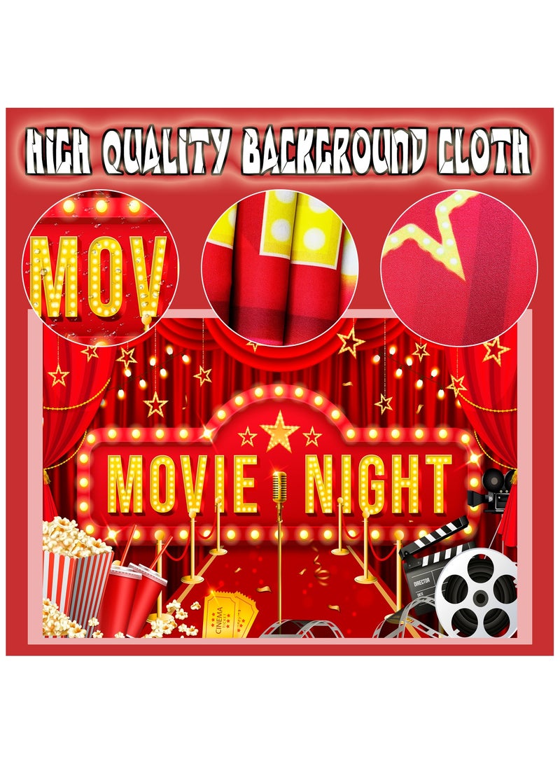 Movie Night Party Backdrop Decoration, Moive Night Photography Background for Movie Night Decorations Photo Booth Props(Size: 180cm×110cm/70.8"× 43.3")