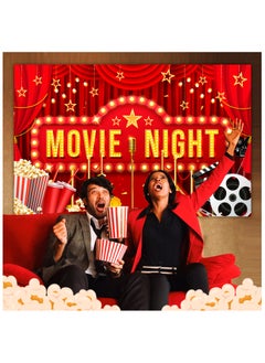 FRUITFUL PARTY Movie Night Party Backdrop Decoration, Moive Night Photography Background for Movie Night Decorations Photo Booth Props(Size: 180cm×110cm/70.8"× 43.3")  - Image 4