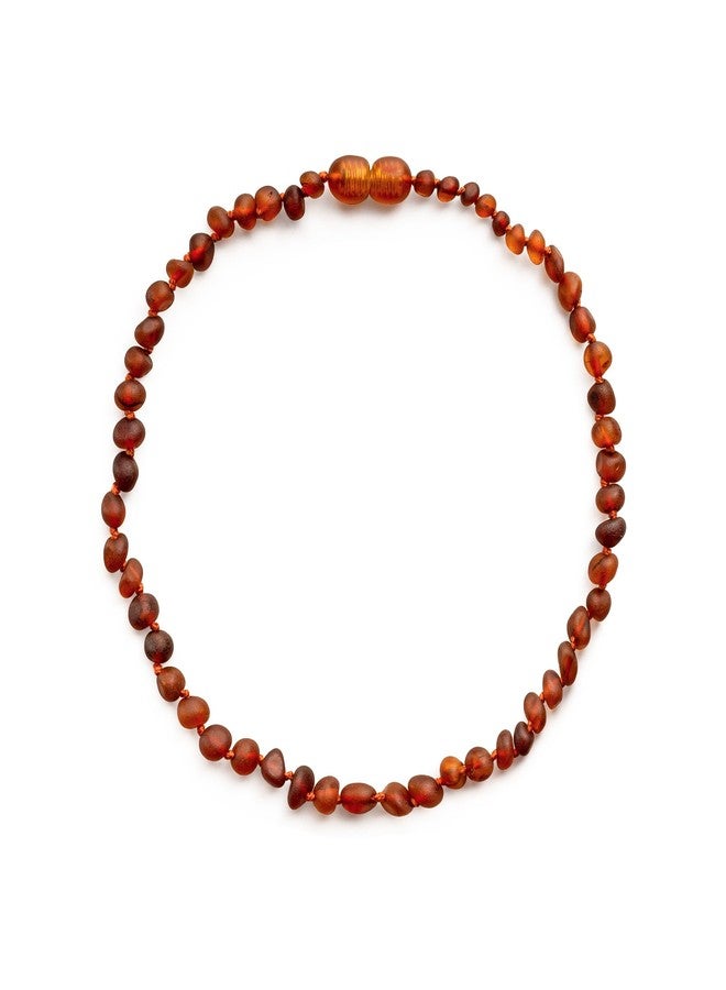 Baltic Proud Amber Necklace for Women and Men (Authentic, Certified) - 18 inches, Cognac Raw (Unpolished) - Unisex Amber Jewelry for Adults - Bead Necklace - Image 1