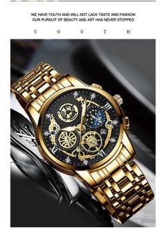 FNGEEN FNGEEN Men's Quartz Watch, Skeleton Design, Waterproof, Multi-Function Wristwatch with 42mm Dial and Metal Case  - Image 2