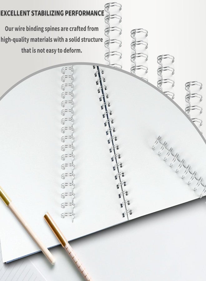 RAYSON Binding Wire Spines, 5/8 Inch, 2:1 Pitch Double Loop Binding Wires Capacity 145 Sheets, 21-Loops for Letter Size Paper, Silver Wire Binding Spiral Pack of 50 - Image 5
