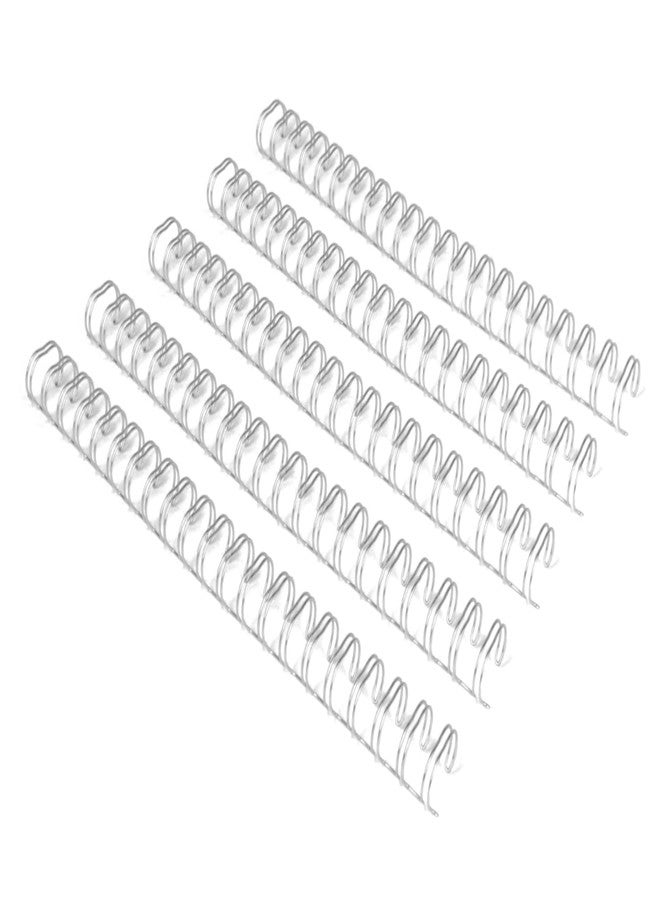 RAYSON Binding Wire Spines, 5/8 Inch, 2:1 Pitch Double Loop Binding Wires Capacity 145 Sheets, 21-Loops for Letter Size Paper, Silver Wire Binding Spiral Pack of 50 - Image 1