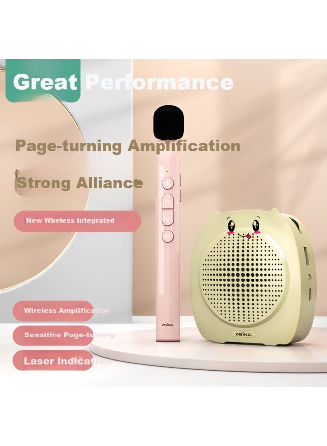 ASING T11 Wireless Lapel Amplifier, Handheld Microphone For Teachers, Ppt Page-turning Microphone, High Volume, Anti-howling Speaker - Image 1