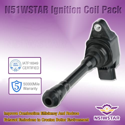 N51WSTAR Ignition Coils Pack Set of 4 Compatible with Nissan Rogue Sentra Kicks Versa 1.6T 1.8 2.5 L4 Replacement for 22448-1KT0A 22448-5RL0A 22433-9807R UF708 UF860 - Image 3