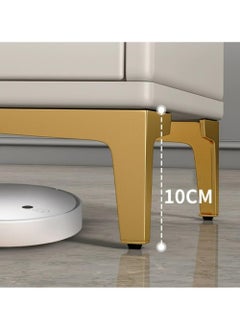 LEDIN Shoe Cabinet, multi-functional shoe cabinet, four-door shoe cabinet, wooden storage cabinet in home entrance, corridor, living room White + gold shelf  - Image 4