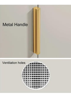 LEDIN Shoe Cabinet, multi-functional shoe cabinet, four-door shoe cabinet, wooden storage cabinet in home entrance, corridor, living room White + gold shelf  - Image 5