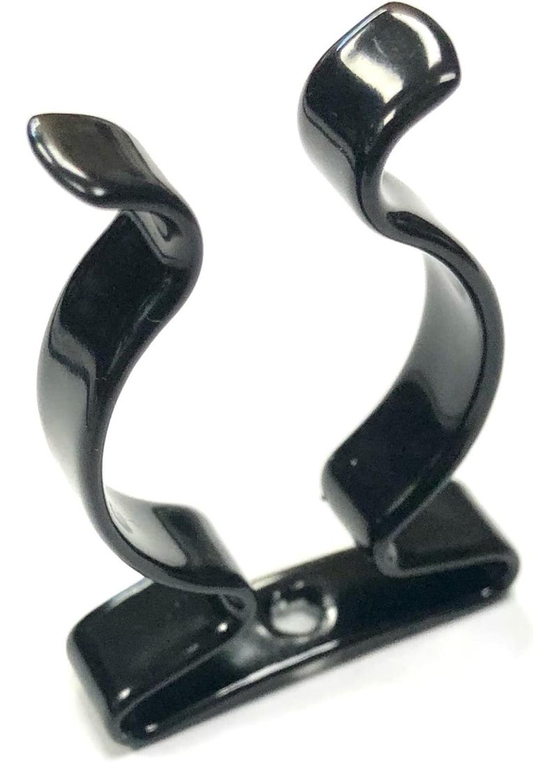 GGOOT 8 x Terry Tool Clips Black Plastic Coated Spring Steel Grips 10MM Modern Hardware Clamp  - Image 1