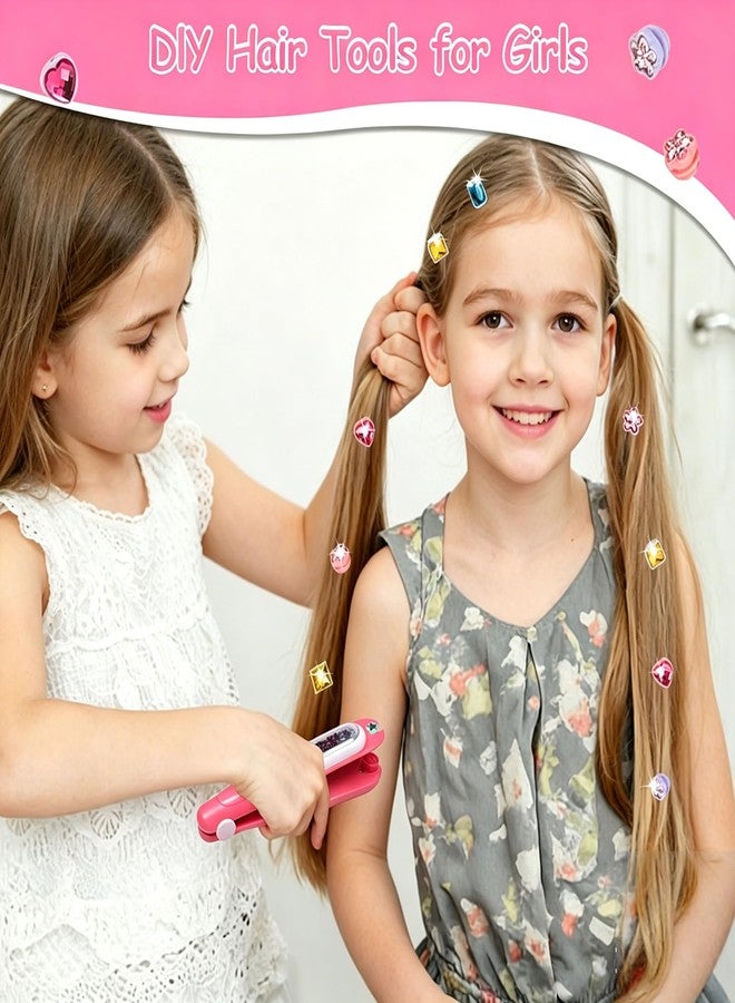 Gosuoa Hair Gem Stamper with 100 Pcs Mini Hair Elastics, Bling Hair Jewels for Girls Toys, Hair Bedazzler Toys for Girls 3-12 - Image 5