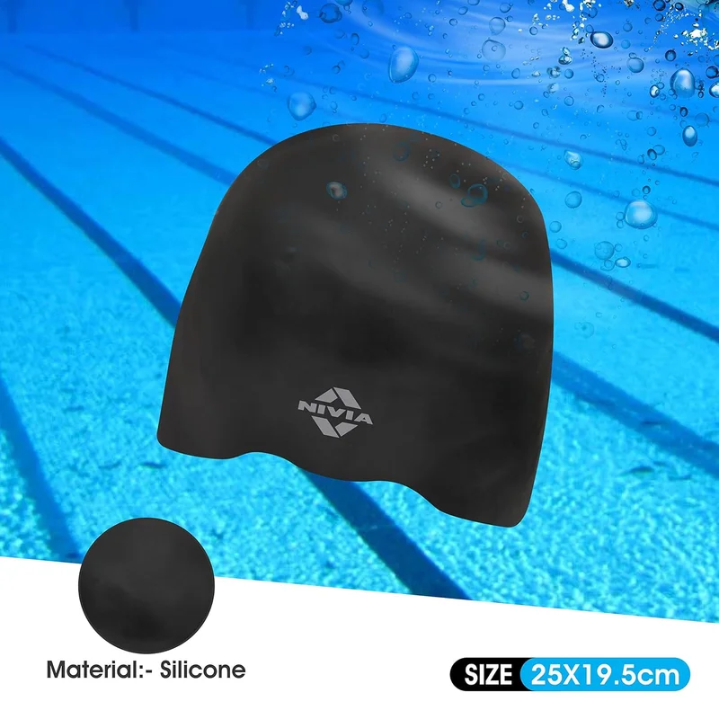 نيفيا Nivia Racing 3D Swimming Cap - Black