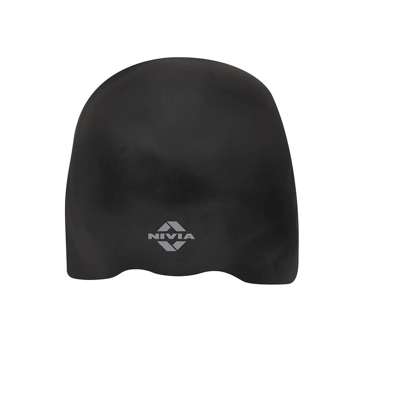 Nivia Racing 3D Swimming Cap - Black - Image 1