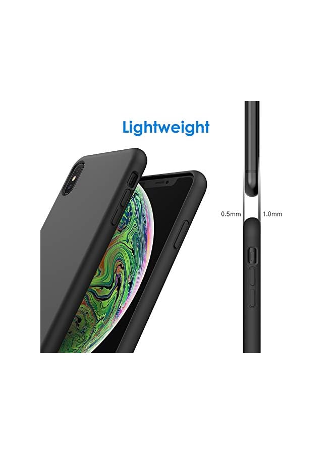 جي تيك علبة السيليكون لـ iPhone XS Max 6.5 بوصة ، حالة حماية حريرية للمس ، وغطاء مقاوم للصدمات مع بطانة الألياف الدقيقة (أسود) - Image 3