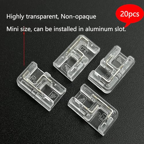 ENQIMAOYI 20Pcs L Shape 2 Pin 8mm COB LED Light Strip Connectors, Gapless Solderless Clear Connector Strip to Strip Corner Connectors for SMD COB 3528-2835 LED High Density Strip Lights (8mm) - Image 3