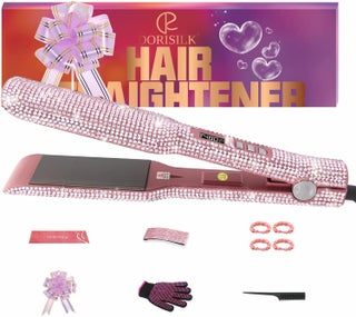 DORISILK 480 Degrees High Temp Hair Straightener Titanium Flat Iron Rhinestone Straightening Iron 2 in 1 Straightening Curling Salon Professional Dual Voltage Bling Glitter 2 Inch Soft Pink - pzsku/Z9D9C5C350DEB4FDEFC80Z/45/1746211319/22192b42-e6f1-44cc-992e-d19e8512c57a