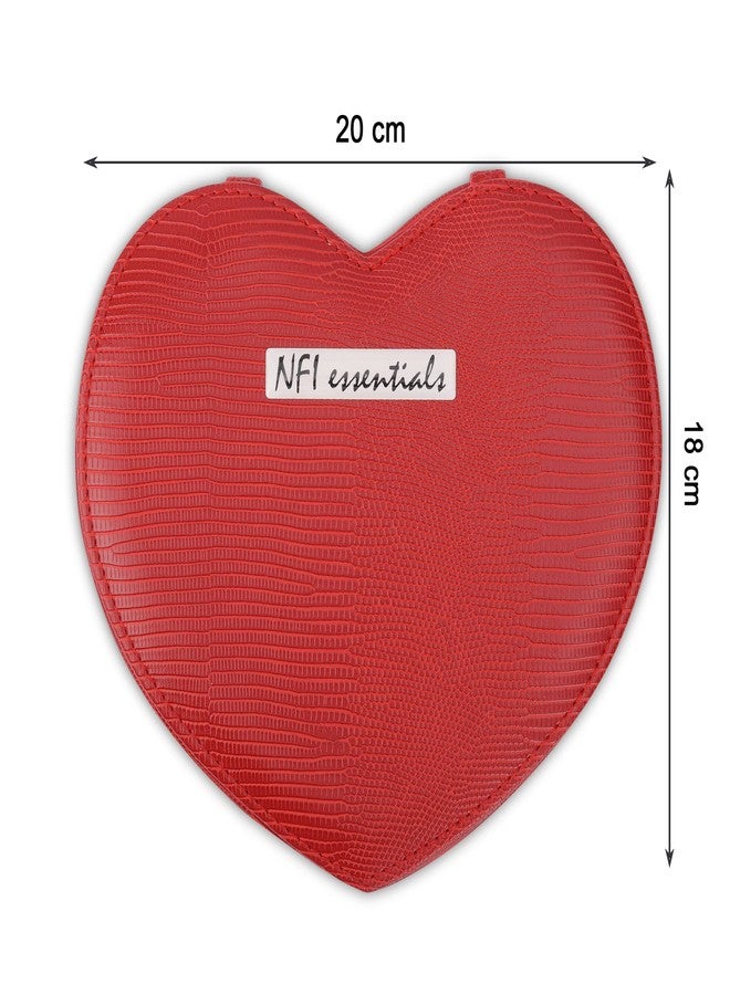NFI essentials Heart Shape Mini PU Travel Jewelery Storage Box, Small Organizer Display Storage Jewellery Case for Ring, Pendant, Earring, Necklace, Bracelet - Image 4