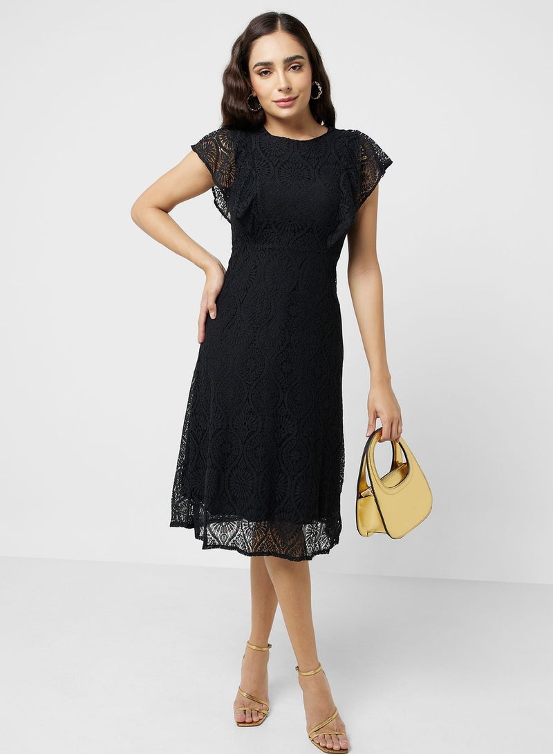 ELLA Lace Flutter-Sleeve Dress  - Image 1