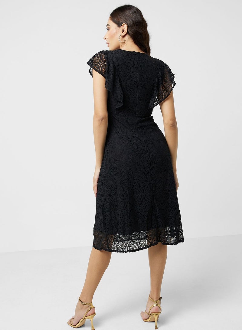 ELLA Lace Flutter-Sleeve Dress  - Image 2
