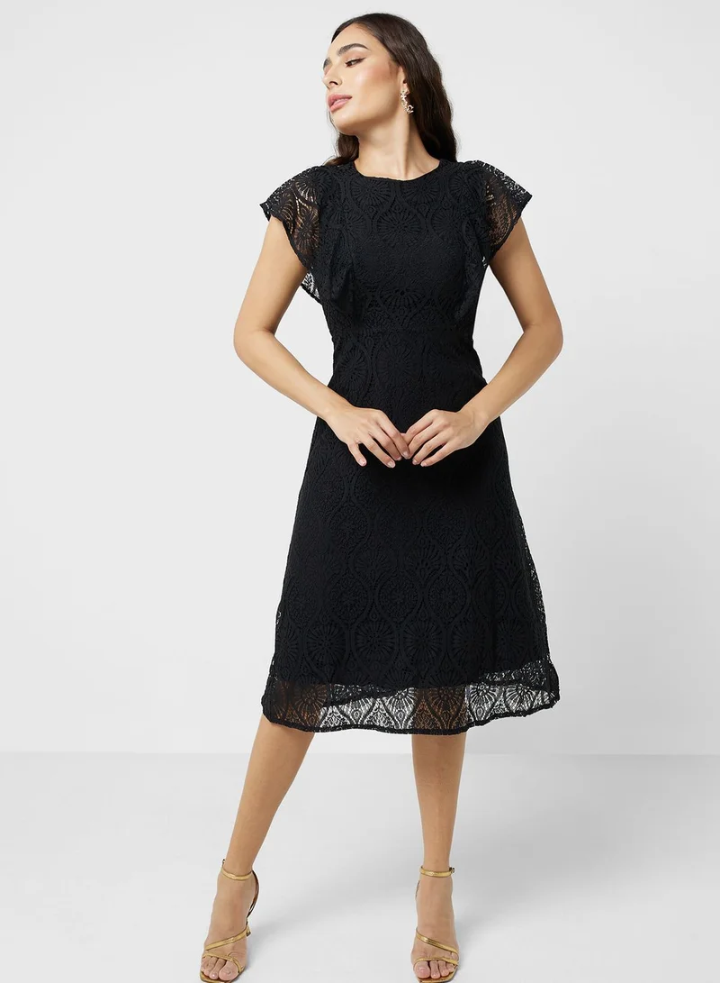 ELLA Lace Flutter-Sleeve Dress