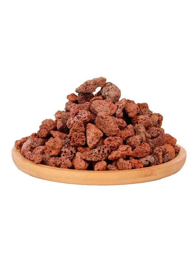 هوتو حجر بركاني حمام سباحة أحمر أسفل خزان الأسماك أسفل وعاء زهرة حجر خام طبيعي جسيمات حجر بركاني منظر طبيعي بيئي (حوالي 1 رطل) - Image 1